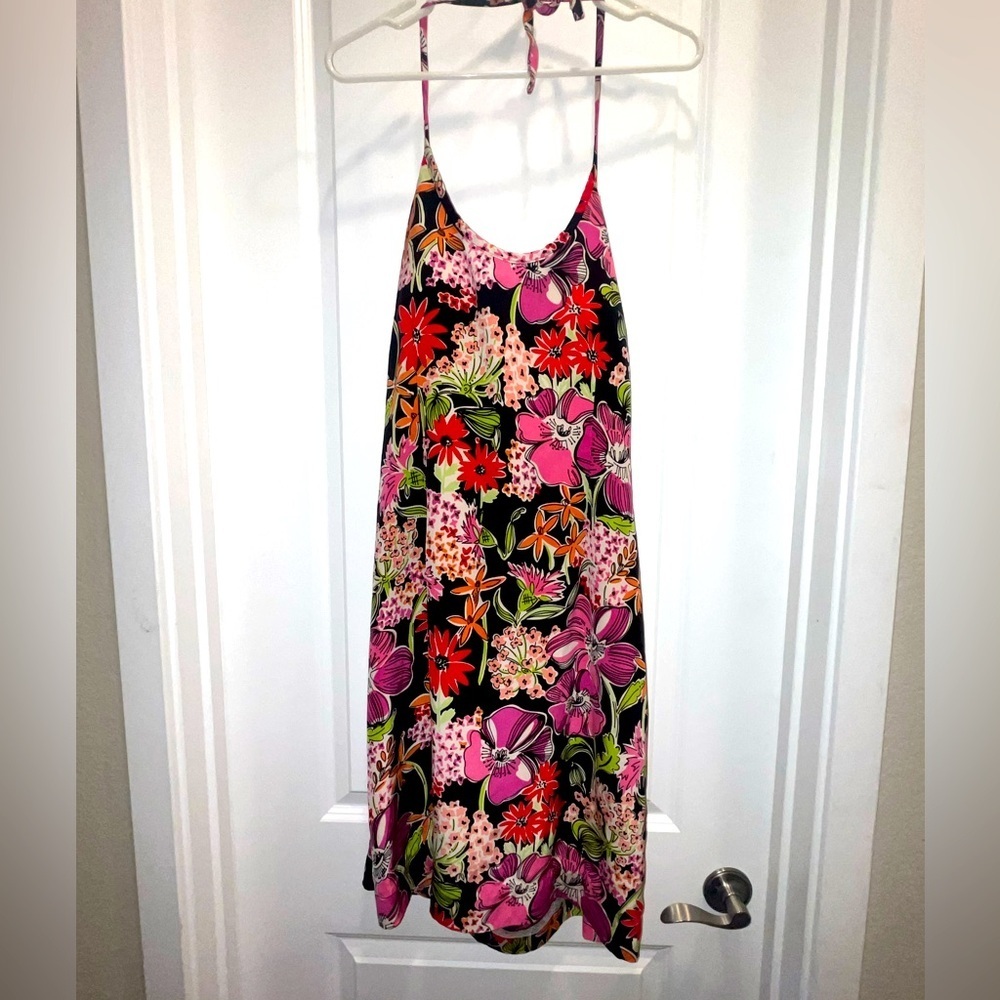 Vintage Silk Lilly Pulitzer Hawaiian Style Halter Dress - Picture 1 of 3